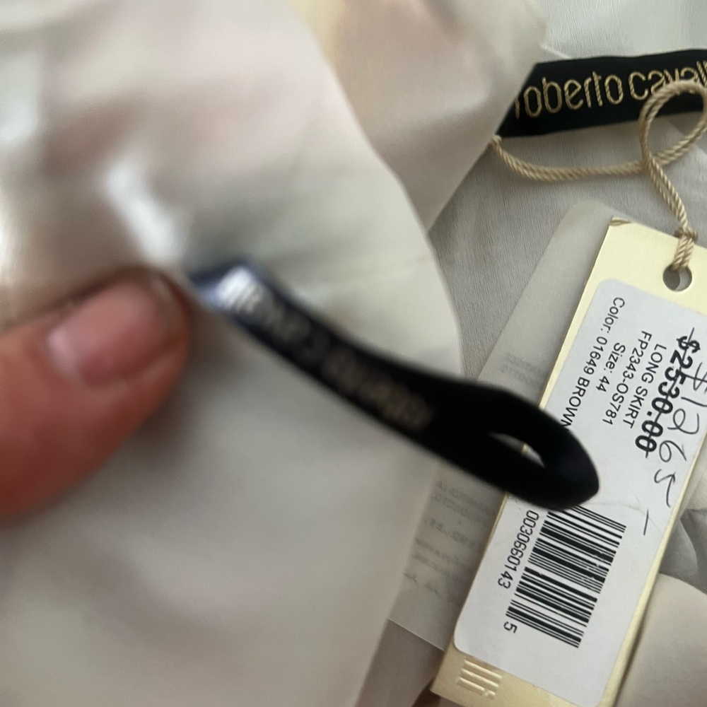 Roberto Cavalli A-Line silk Skirt in Brown and White Print - Picture 10 of 13